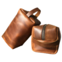 the coolest way to keep your stuff when you're traveling or getting ready. It's made from real, high-quality leather that's tough and looks great.
